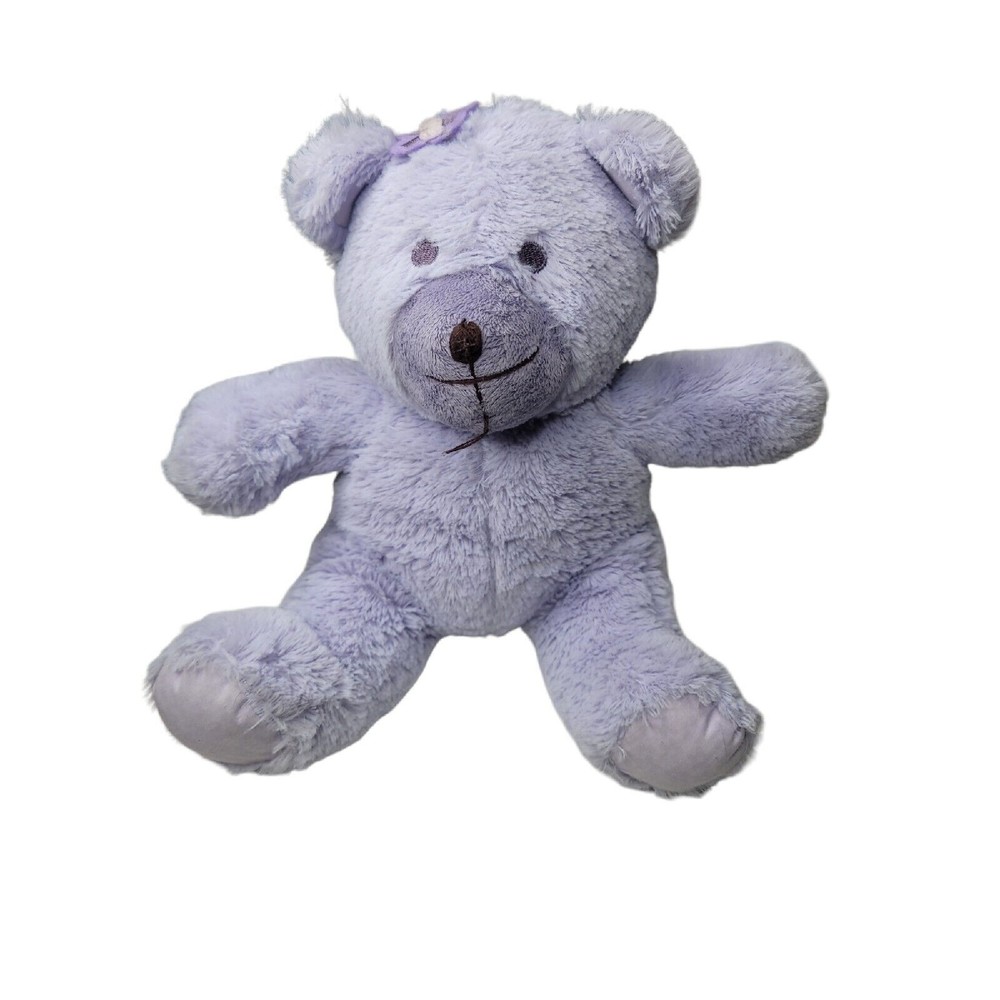 Nojo Plush Teddy Bear Plum Purple Embroidered Eyes 12" Stuffed Animal Butterfly
